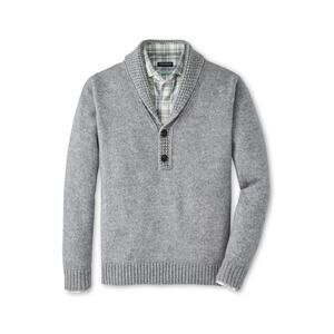 Peter Millar L Gale Grey Eklund Shawl Popover Sweater $595